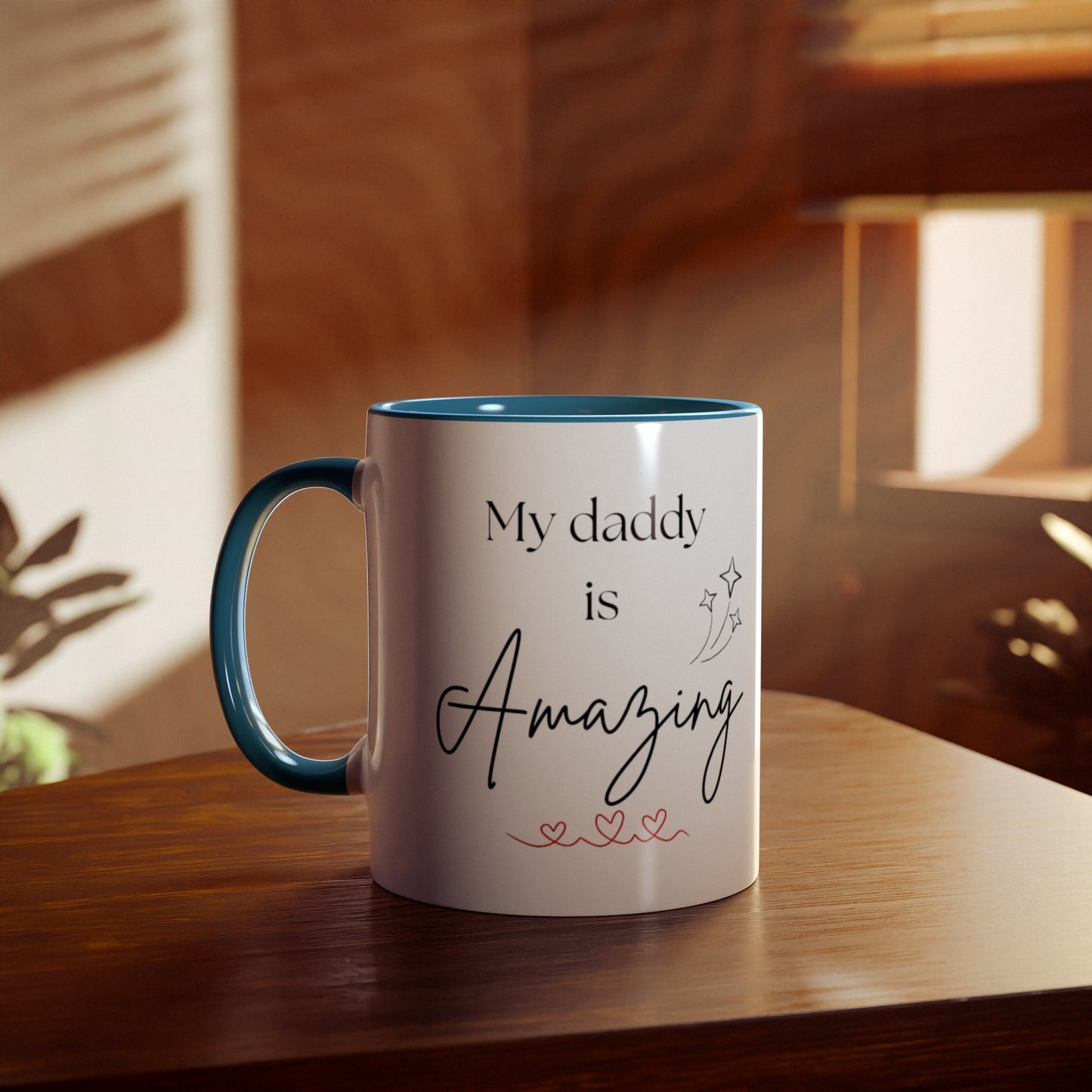 My daddy is amazing cup // Two-Tone Coffee Mug, 11oz, father's day, empowering positive affirmation, well-being