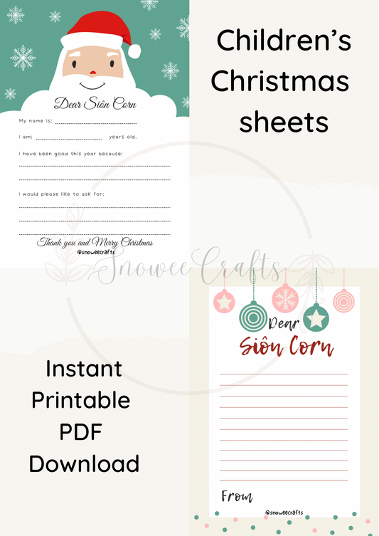 Write to Siôn Corn printable instant downloads