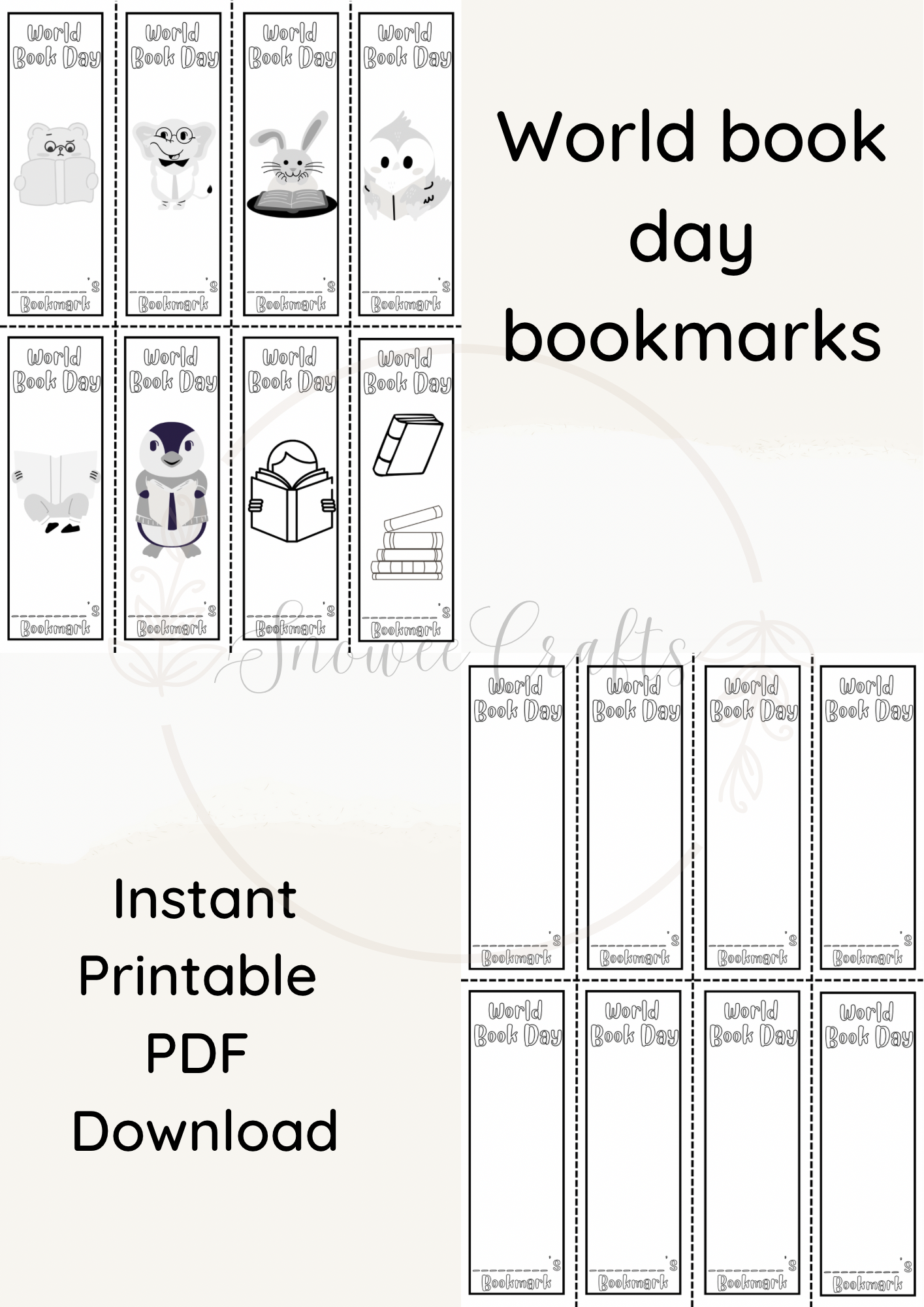 World book day bookmarks