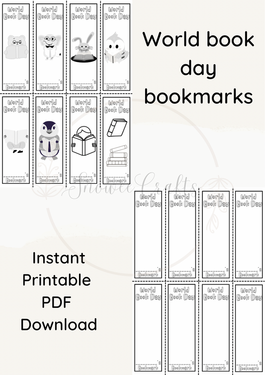 World book day bookmarks