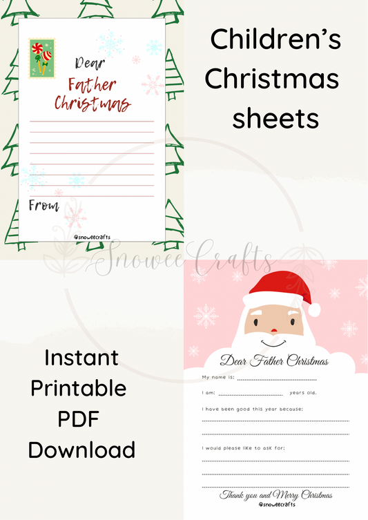 Write to Father christmas printable instant downloads