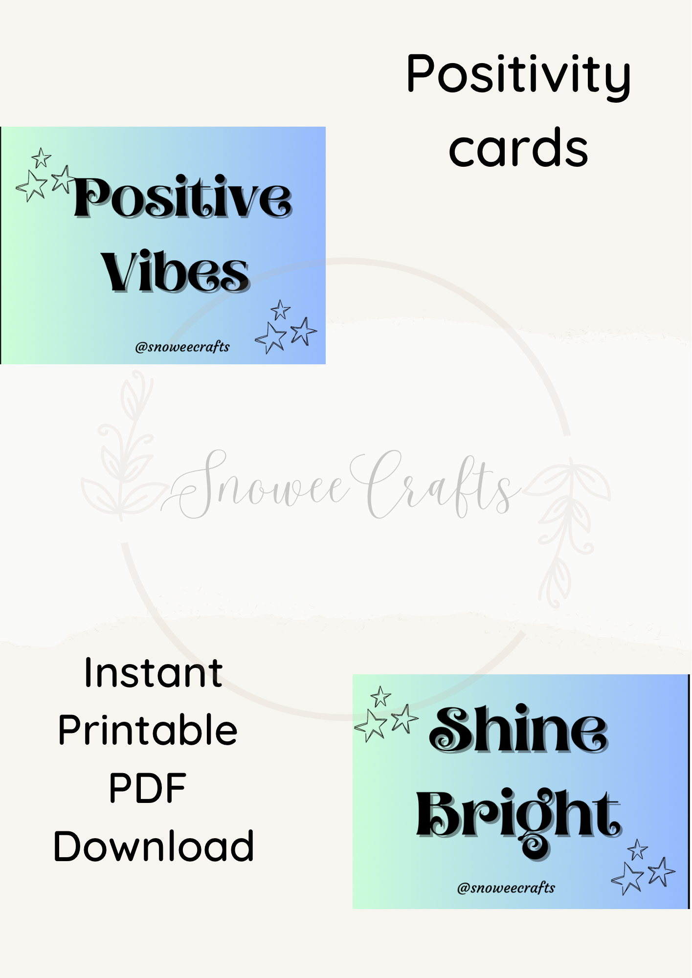 Printable positivity cards