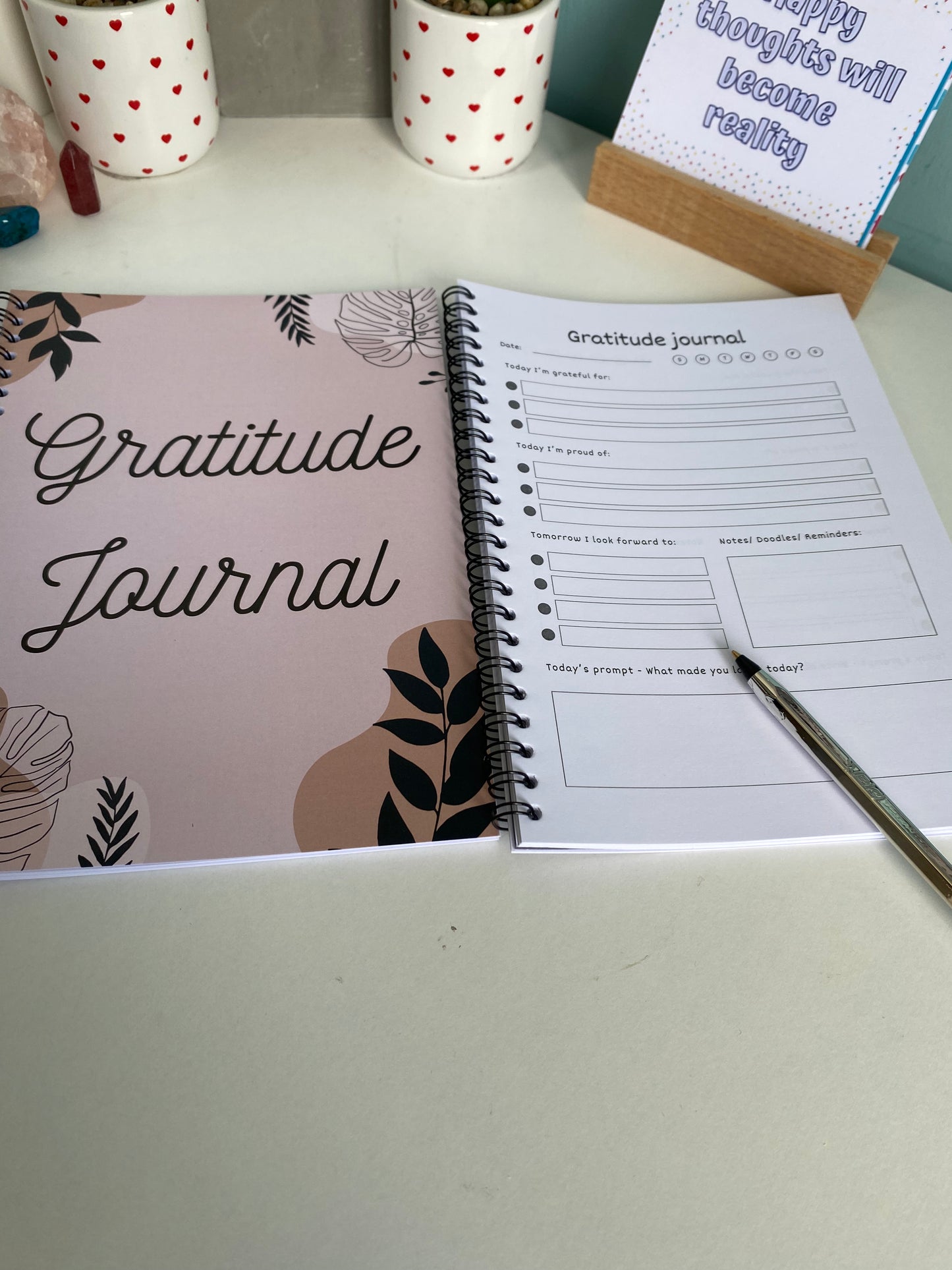 Gratitude journal // A5 60 day floral design