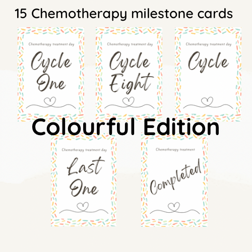 Cancer Milestone cards // Set of 26, Printable, Chemotherapy and radiotherapy, A6 (4"x6")