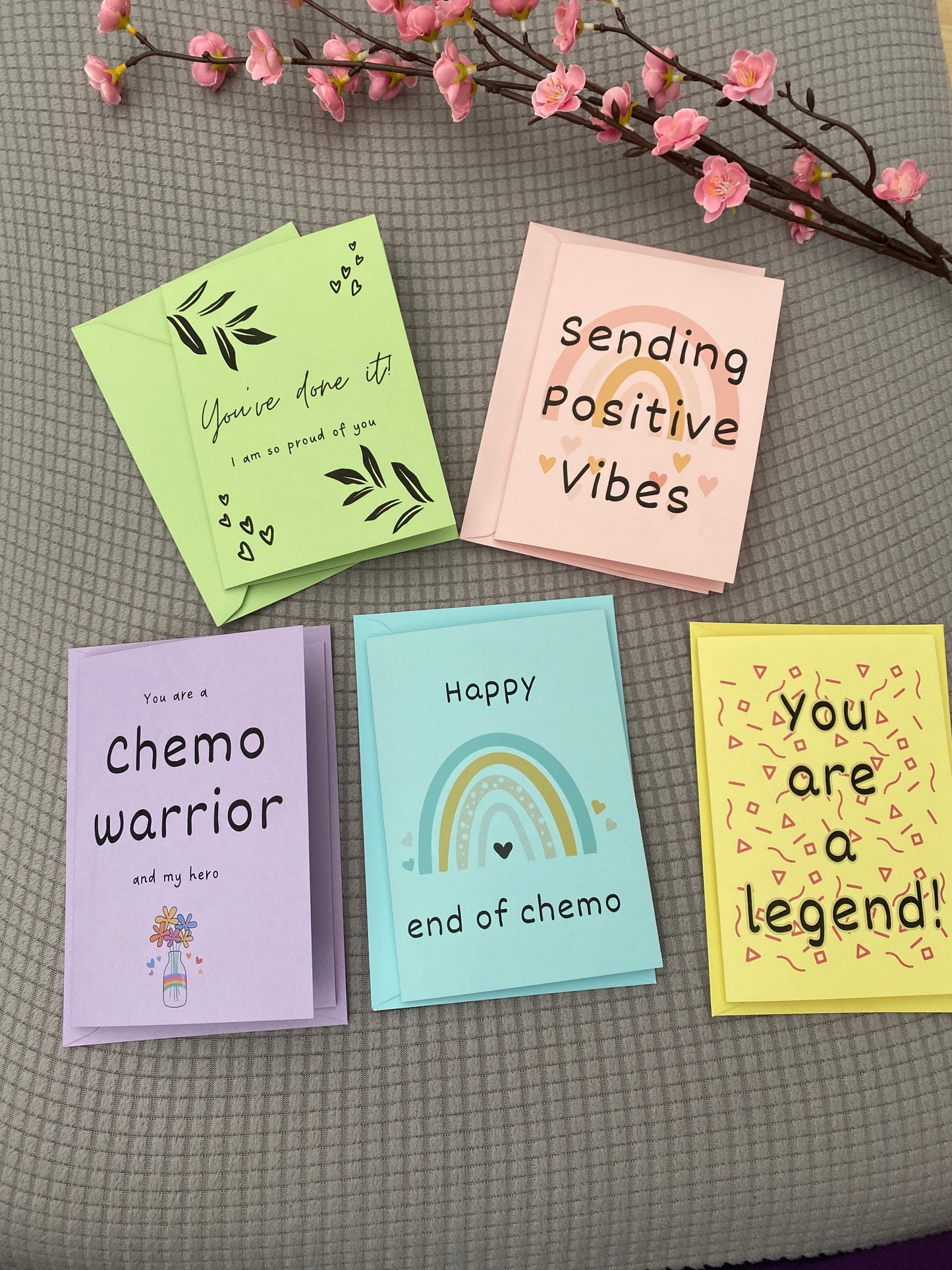 A6 colourful card - happy end of chemo