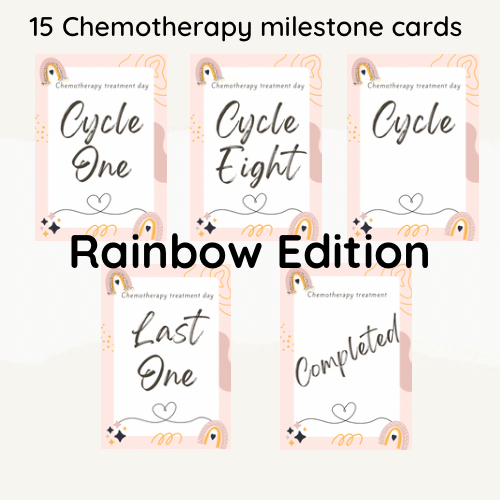 Cancer Milestone cards // Set of 26, Printable, Chemotherapy and radiotherapy, A6 (4"x6")