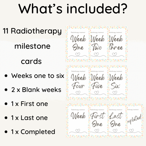 Cancer Milestone cards // Set of 11, Printable, Radiotherapy, A6 (4"x6")