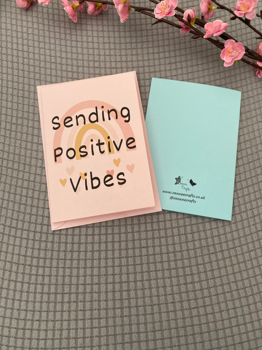 A6 colourful card - sending positive vibes