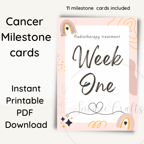 Cancer Milestone cards // Set of 11, Printable, Radiotherapy, A6 (4"x6")