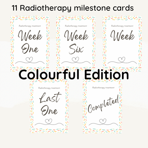 Cancer Milestone cards // Set of 11, Printable, Radiotherapy, A6 (4"x6")